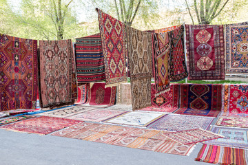 Handmade carpets in the market "Vernissage", Armenia, Yerevan