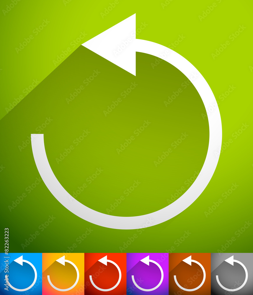 Aufkleber arrow following a circle path, rotating circular arrow leftwards