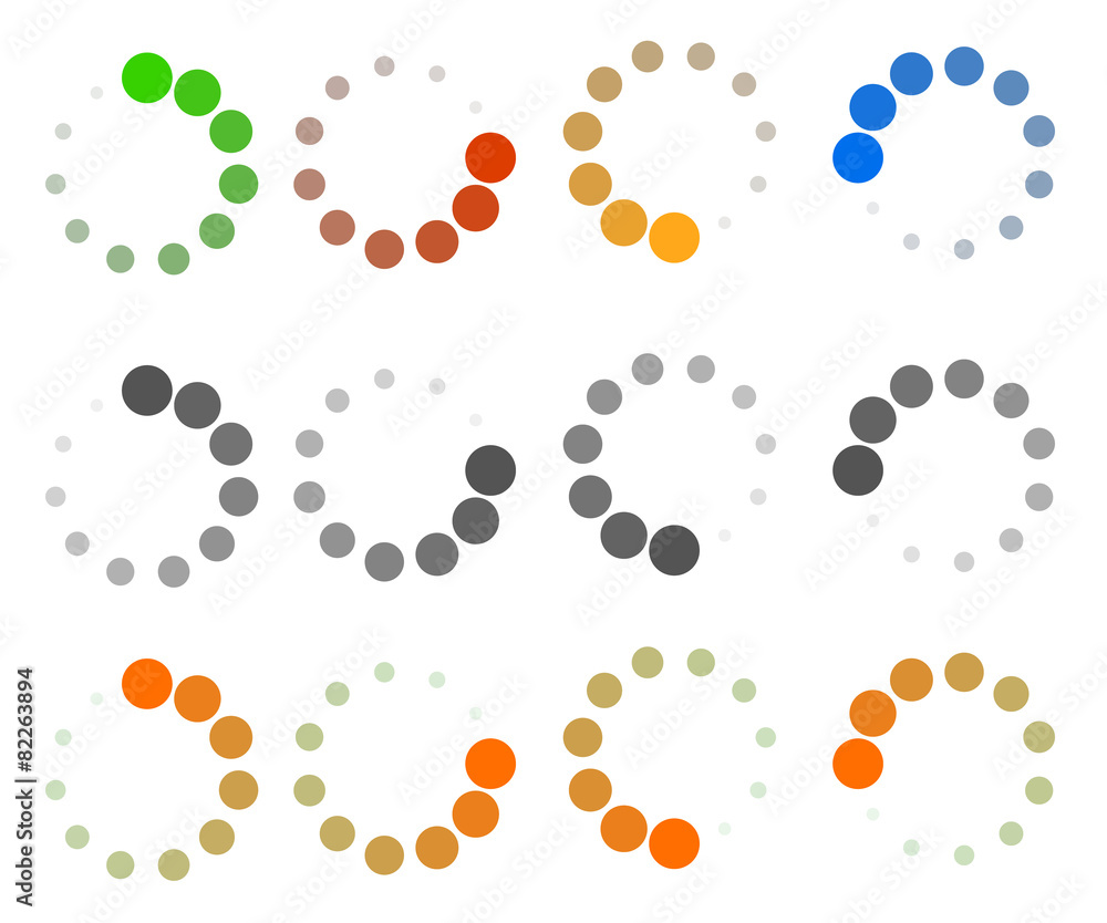 Poster circular, round design elements. preloader, buffers shapes, prog