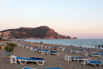Obraz premium Alanya - Late afternoon on Cleopatra Beach. Turkey