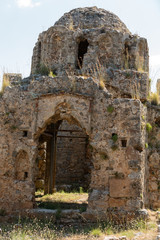 Fototapeta premium Ruins of a Byzantine church in the castle Ichkale in Alanya