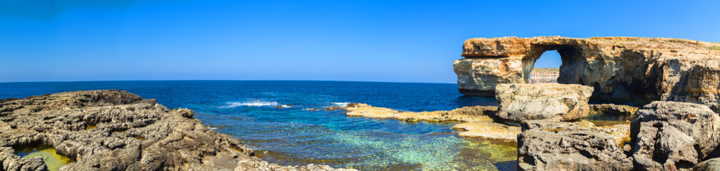 Azure Window, famous stone arch of Gozo island , Malta