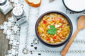 chicken soup with cabbage