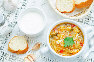 chicken soup with cabbage