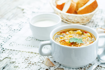 chicken soup with cabbage