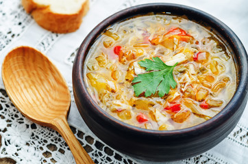 chicken soup with cabbage
