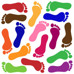 Colored footprints