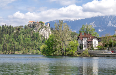 Fototapeta na wymiar Lake Bled in Slovenia, Spring 2015