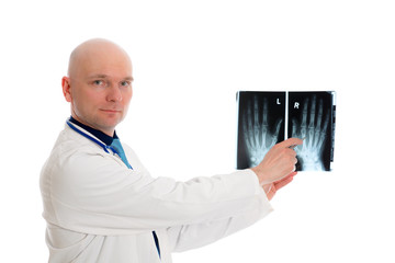 young doctor with X-ray photograph