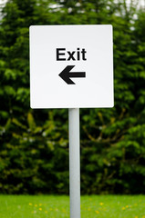 Car park exit directional sign