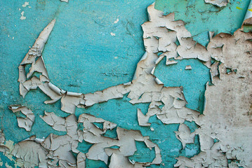 chipped paint on an old wooden wall texture