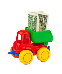 Toy truck with money