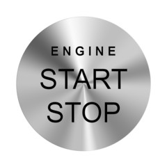 Button Silber - Motorstart