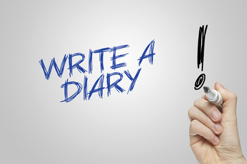 Hand writing write a diary