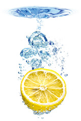 Bubbles in blue water