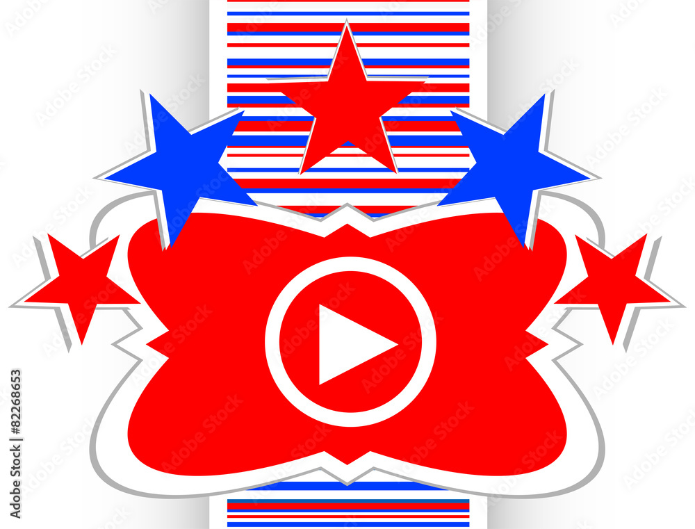 Poster multimedia play icon button, design element vector
