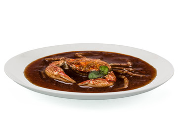 Cooked crab, isolated on white background