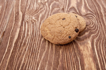 oat cookies on wooden table