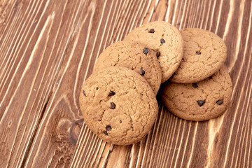oat cookies on wooden table