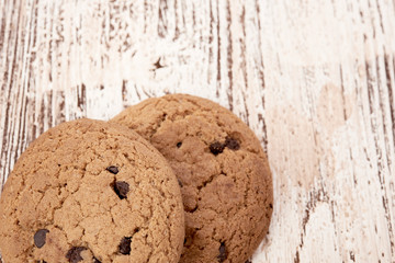 oat cookies on wooden table