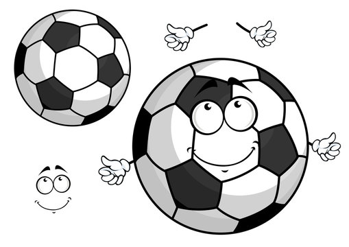 Cartoon football or soccer ball mascot