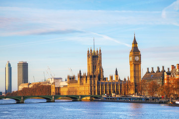 Obraz premium London with the Clock Tower and Houses of Parliament