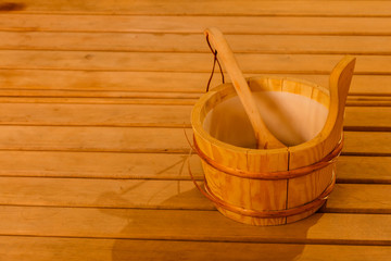 sauna interior and accessories