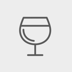 Glass of wine thin line icon
