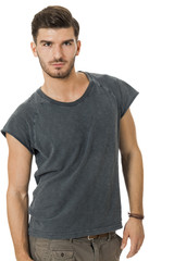 Obraz premium Handsome bearded young man with a lovely smile