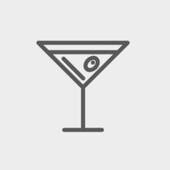 Glass of martini thin line icon
