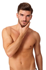 Fototapeta premium Handsome shirtless naked young man