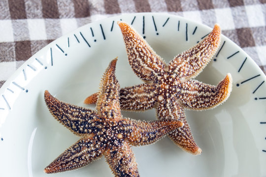 湯がいた食用ヒトデ