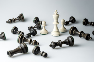 Chess figure, business concept strategy, leadership, team and su
