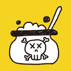 witch's pot doodle drawing