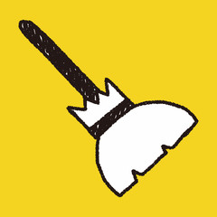 witch's broom doodle drawing