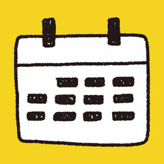 Fototapeta premium Monthly calendar doodle drawing