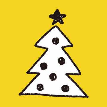 Christmas tree doodle drawing