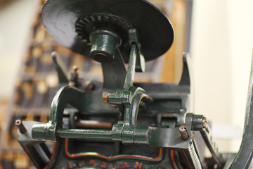 Antique tabletop printing press