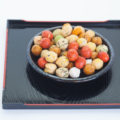 mame kichi japanese sweets beans with colored sugar coat..