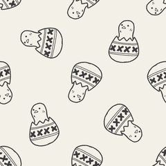 Easter egg doodle seamless pattern background