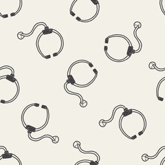 Stethoscope doodle drawing seamless pattern background
