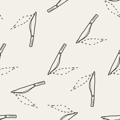 Scalpel doodle drawing seamless pattern background