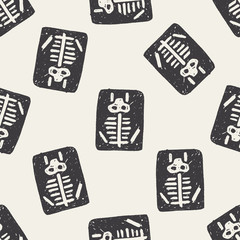 x-ray doodle seamless pattern background