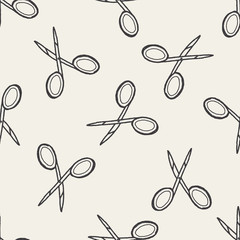 scissors doodle seamless pattern background