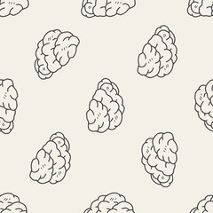 brain doodle seamless pattern background