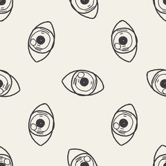 eye doodle seamless pattern background
