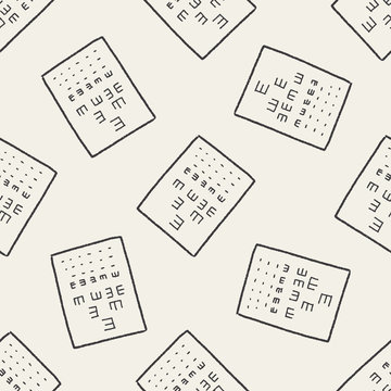 eye test doodle seamless pattern background