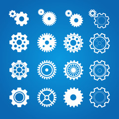 Vector gear icon set. Flat Design