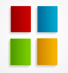 Vector books colorful blank set. Flat Design