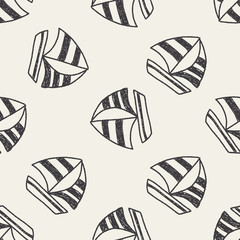 doodle sailboat seamless pattern background